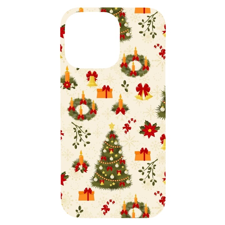 Christmas Pattern, Pattern, Christmas, Trees iPhone 14 Pro Max Black UV Print Case