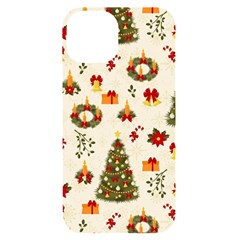 Christmas Pattern, Pattern, Christmas, Trees Iphone 14 Black Uv Print Case