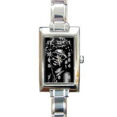 Afro Beauty Woman Portrait (ai+human) Rectangle Italian Charm Watch