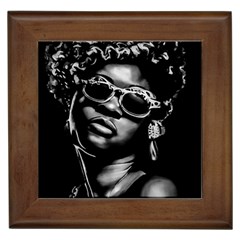 Afro Beauty Woman Portrait (ai+human) Framed Tile