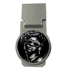 Afro Beauty Woman Portrait (ai+human) Money Clips (round) 