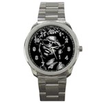 Afro Beauty Woman Portrait (AI+Human) Sport Metal Watch Front