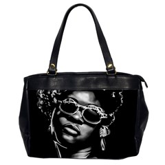 Afro Beauty Woman Portrait (ai+human) Oversize Office Handbag (2 Sides) by dflcprintsclothing