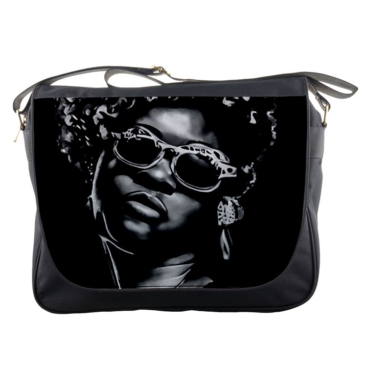 Afro Beauty Woman Portrait (AI+Human) Messenger Bag