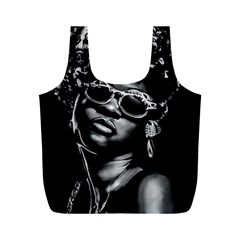 Afro Beauty Woman Portrait (ai+human) Full Print Recycle Bag (m)