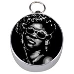 Afro Beauty Woman Portrait (AI+Human) Silver Compasses Front