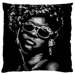 Afro Beauty Woman Portrait (AI+Human) Standard Premium Plush Fleece Cushion Case (One Side) Front