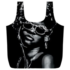 Afro Beauty Woman Portrait (ai+human) Full Print Recycle Bag (xxl)