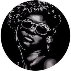 Afro Beauty Woman Portrait (ai+human) Uv Print Round Tile Coaster