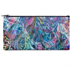 Saturday Straight Blue  Pencil Case by kaleidomarblingart