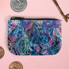 Saturday Straight Blue  Mini Coin Purse by kaleidomarblingart