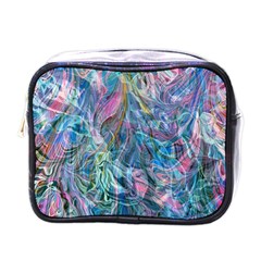 Saturday Straight Blue  Mini Toiletries Bag (one Side) by kaleidomarblingart