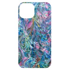 Saturday Straight Blue  Iphone 14 Black Uv Print Case by kaleidomarblingart