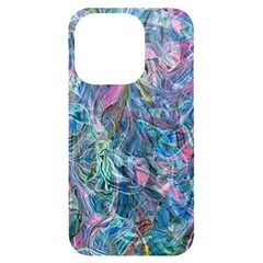 Saturday Straight Blue  Iphone 14 Pro Black Uv Print Case by kaleidomarblingart