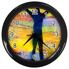 0puqax 5bc0f2c5aa3bac2a5daad371a1f5dbd688e78ba5 V1 Wall Clock (black) by Lucianodenobrega