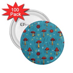 Whimsical Mushroom Pattern 2 25  Buttons (100 Pack)  by Drawde