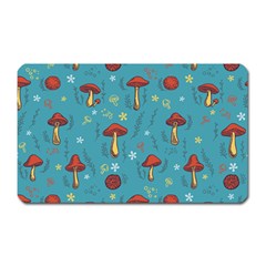 Whimsical Mushroom Pattern Magnet (rectangular) by Drawde