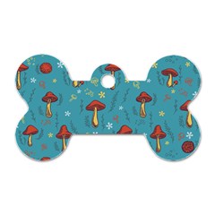 Whimsical Mushroom Pattern Dog Tag Bone (one Side) by Drawde