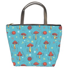 Whimsical Mushroom Pattern Bucket Bag by Drawde