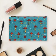 Whimsical Mushroom Pattern Cosmetic Bag (medium) by Drawde