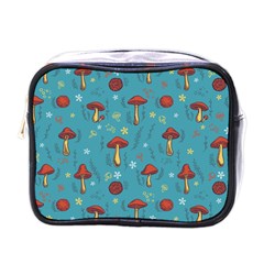 Whimsical Mushroom Pattern Mini Toiletries Bag (one Side) by Drawde