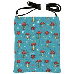 Whimsical Mushroom Pattern Shoulder Sling Bag by Drawde