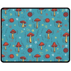 Whimsical Mushroom Pattern Fleece Blanket (medium) by Drawde