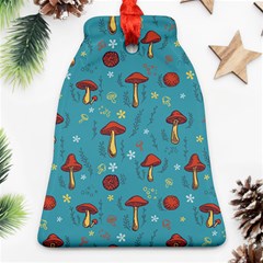 Whimsical Mushroom Pattern Ornament (bell) by Drawde