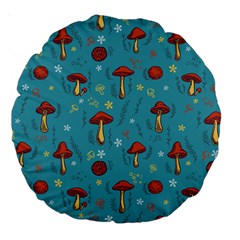 Whimsical Mushroom Pattern Large 18  Premium Round Cushions by Drawde