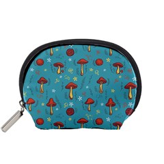 Whimsical Mushroom Pattern Accessory Pouch (small) by Drawde