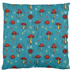 Whimsical Mushroom Pattern Large Premium Plush Fleece Cushion Case (one Side) by Drawde