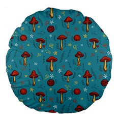 Whimsical Mushroom Pattern Large 18  Premium Flano Round Cushions by Drawde