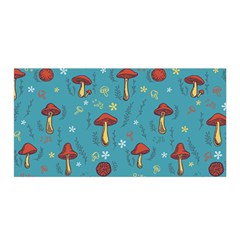 Whimsical Mushroom Pattern Satin Wrap 35  X 70  by Drawde