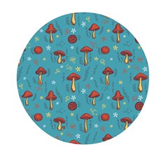 Whimsical Mushroom Pattern Mini Round Pill Box by Drawde