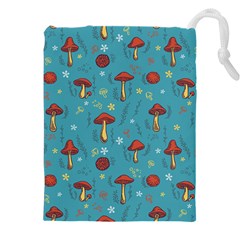 Whimsical Mushroom Pattern Drawstring Pouch (4xl) by Drawde