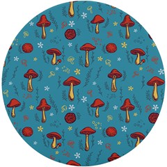 Whimsical Mushroom Pattern Uv Print Round Tile Coaster by Drawde