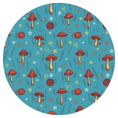 Whimsical Mushroom Pattern Round Trivet