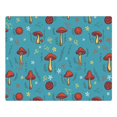 Whimsical Mushroom Pattern Premium Plush Fleece Blanket (large)