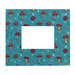 Whimsical Mushroom Pattern White Wall Photo Frame 5  X 7  by Drawde