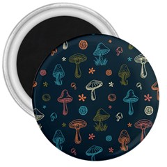 Whimsical Mushrooms Pattern 3  Magnets by Drawde