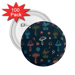 Whimsical Mushrooms Pattern 2 25  Buttons (100 Pack) 