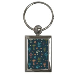 Whimsical Mushrooms pattern Key Chain (Rectangle)