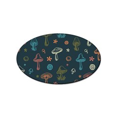 Whimsical Mushrooms pattern Sticker (Oval)