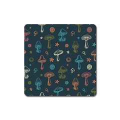 Whimsical Mushrooms pattern Square Magnet