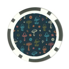 Whimsical Mushrooms pattern Poker Chip Card Guard