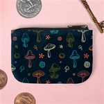 Whimsical Mushrooms pattern Mini Coin Purse Back