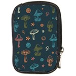 Whimsical Mushrooms pattern Compact Camera Leather Case Front