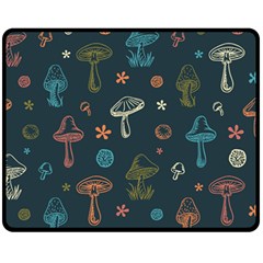 Whimsical Mushrooms pattern Fleece Blanket (Medium)