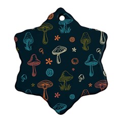 Whimsical Mushrooms pattern Ornament (Snowflake)