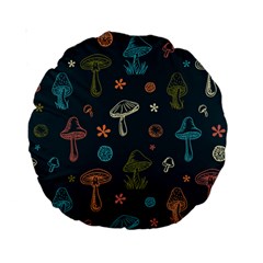 Whimsical Mushrooms Pattern Standard 15  Premium Round Cushions by Drawde